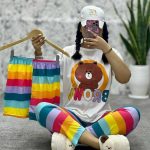 سه تیکه راحتی خرسی رنگین کمان