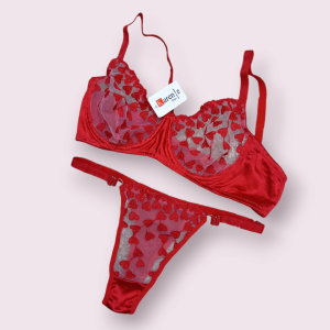 ست لباس زیر تور قرمز